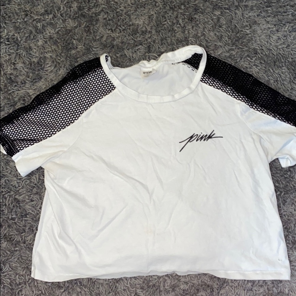 Pink white tee